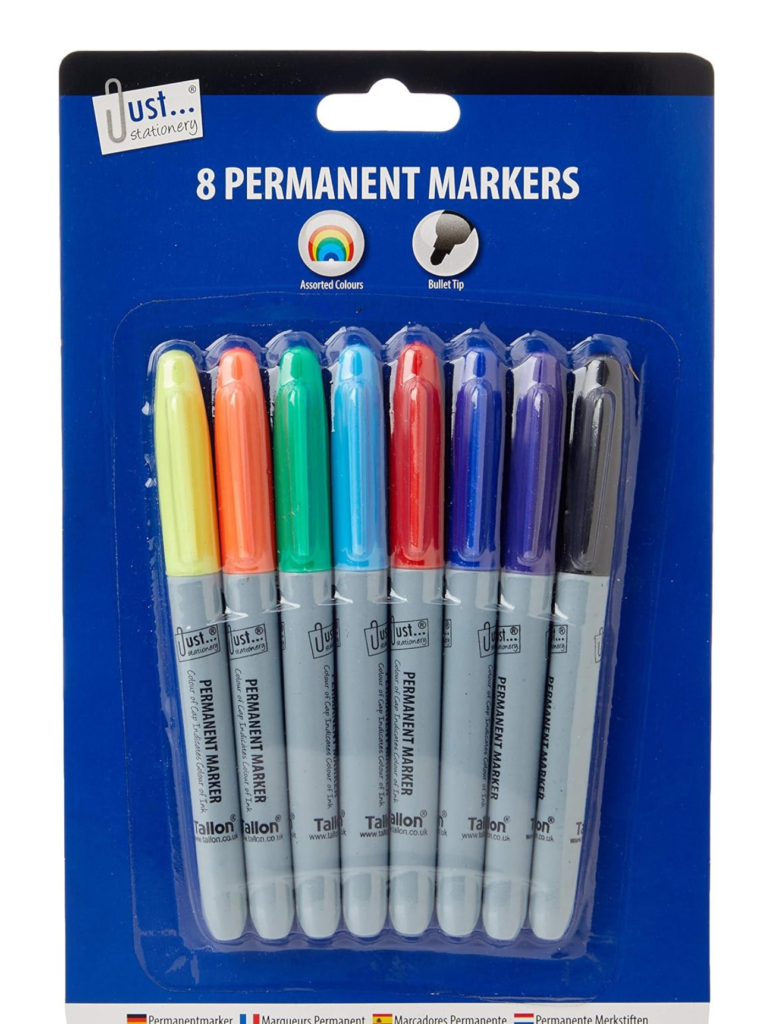 Just Stationery 8-Pack Assorted Colour Permanent Markers